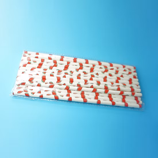 좋은 Kraft 종이 패킹 주문 로고 10X197mm 마시는 종이 밀짚 Kraft 종이 밀짚